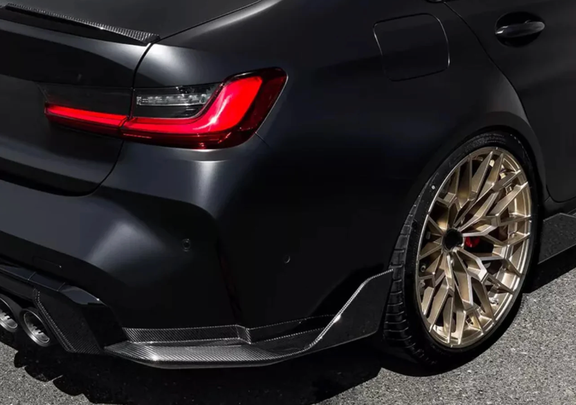HAW MP Style Dry Carbon Rear Side Splitters for BMW M3 G80 G81 M4 G82 G83