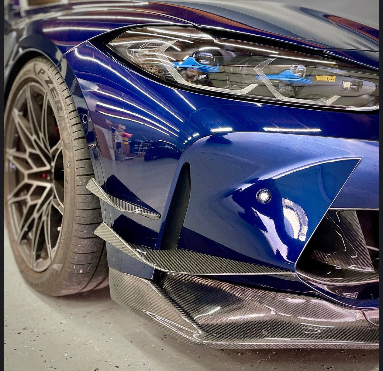 HAW V Style Dry Carbon Front Canards for BMW M3 G80 G81 M4 G82 G83