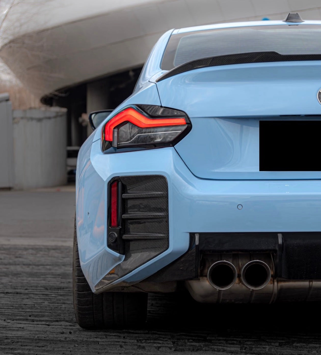 HAW MP style Pre Pregged Dry Carbon Fiber Rear Bumper Trim for BMW M2 G87